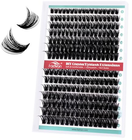 FADVAN PPestañas Postizas Naturales Cluster Lashes 80D+100D D Curl 9-16mm | Kit Pestañas Pelo a Pelo,2 Modelos kit de Pestañas, Trabajar, Celebrar, Viajar