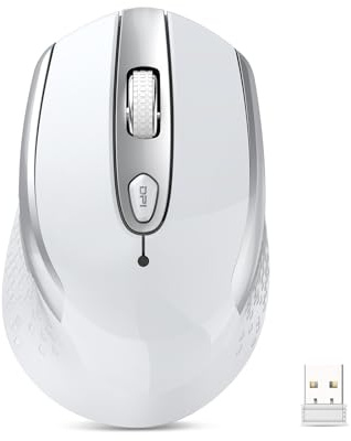 PINKCAT Mouse Senza Fili 2.4G DPI Regolabile Senza Fili 6 Tasti Laterali Regolabili, Mouse Wireless con Ricevitore USB, 3 Livelli DPI Regolabile per Laptop PC Computer Tablet Windows Linux