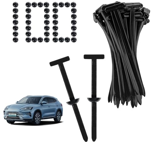 100 Piezas Hebilla De Correa De Cable Nylon Universal, Bridas Negras UV-Resistentes, Herramienta De Bridas Plastico Multiusos, Para Sujeción De Cables, Automóviles, Uso Doméstico Y Reparaciones