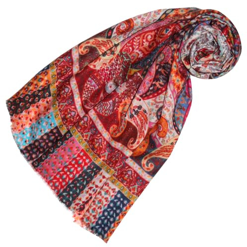 Lorenzo Cana - XXL cashmere seta donna scialle panno 50% cashmere 50% seta colorata stampata multicolore 70 x 200 cm fazzoletto cambio sciarpa Stola colorato Pashmina 78722