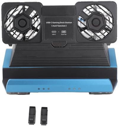 ASHATA Docking Station 4K a 60 Hz per Steam Deck, 9 in 1 per Steam Deck Dock con HDMI 2.0 Gigabit Ethernet 4 Porte USB 3.0 Ricarica PD da 100 W, con Doppia Ventola di Raffreddamento