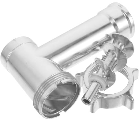 DIYEAH Tube D’Alimentation Du Broyeur Pièces De Rechange Pour Hachoir À Viande Électrique Accessoires Hachoir À Viande Avec Écrou Et Vis Pour Préparation De Saucisses Et Usage Domestique