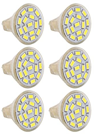 ZASCHMOY Bombilla LED GU4 6 Uds 270LM 15LED Ahorro de Energía MR11 Cuentas de Lámpara de Pista 12V 3W Luz Blanca 6000K para Iluminación del Hogar y del Paisaje (luz blanca)