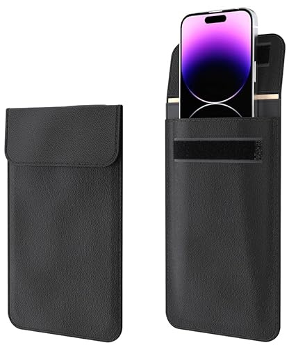 Faraday - Custodia per cellulare, con blocco del segnale RFID GPS WiFi Bluetooth, inibitore del segnale mobile, protezione della privacy con doppia tasca, uso in auto