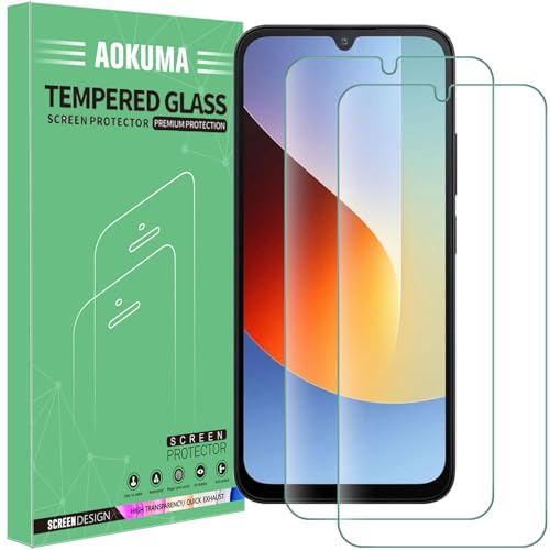 AOKUMA Skyddsfilm för Redmi A7 Pro 4G pansarglas, 【2 stycken】Glas kompatibel med Redmi A7 Pro 4G skärmskydd, premium glasfolie med 9H hårdhet, reptåligt, splitterbeständigt, oljebeständigt