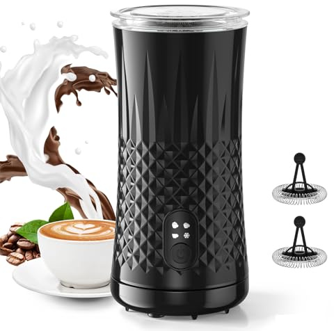 ONEWAY Milk Frother Electric,240ml Automatic Milk Frothers and Milk Steamer,Hot/Cold Milk Warmer Won't Burn Milk, Fast/Auto Shut-Off Milk Foamer for Coffee,Latte,Cappuccino
