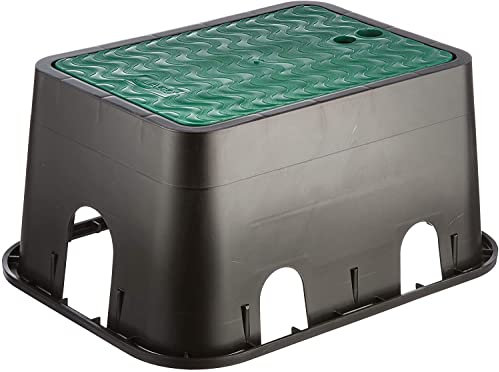 Pozzetto Irrigazione Giardino 420x320x200 mm | Pozzetto rettangolare per elettrovalvole o irrigazione interrata | Pozzetto con coperchio per giardino | Cassetta per elettrovalvole e irrigazione
