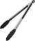 U-Taste 30 cm Silikon-Küchenzange 315℃ hitzebeständige Kochzange mit fest versiegelten Antihaft-Gummispitzen & silikonbeschichtetem Stahlgriff & glatter Verriegelung zum Servieren von Grill (Schwarz)