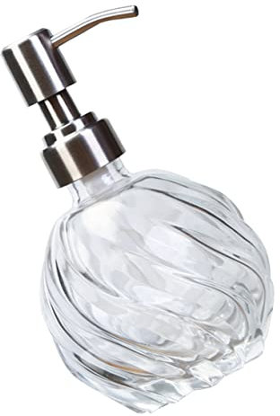 Cabilock Travel Toiletries Glass Bottles Pump 270ml Squeeze Bottle Empty Refillable Subpackage for Home Gym Car Silver Metal Nozzle