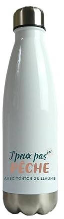 CADEAUX.COM - Gourde Personnalisable - J'peux Pas J'Ai Pêche - Gourde Isotherme Personnalisée - 500ml - Bouteille Thermos avec Message - Idée Cadeau Original- Cadeau Homme - Cadeau Femme