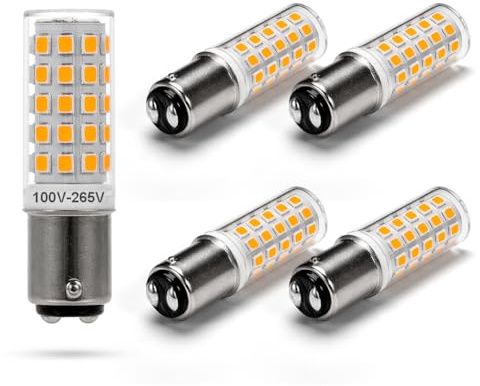 Yosenmi BA15D LED Bulb 5W,100V-265V, 50W 60W Double Contact Bayonet Base Halogen Bulb Equivalent, 650Lumen,Warm White 3000K, Non-Dimmable, Pack of 5