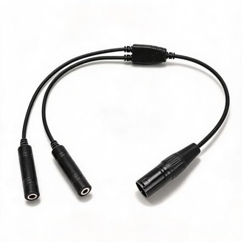 Aviation Headset Adapter, GA Doppelstecker auf 5 poligen XLR, Steuerung der Flugkommunikation mit Plug and Play, Langlebig, Kompatibel