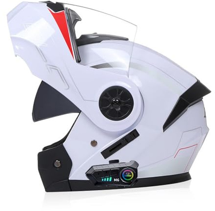 ZHTBATE Klapphelm Mit Sonnenblende ECE Zertifiziert Bluetooth Helm Motorrad Klapphelm Motorradhelm Integralhelme Mit Doppelvisier Und Mikrofon Motorradhelm Klappbar Für Herren Damen