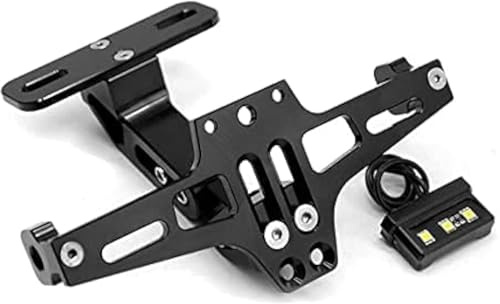 MXQCLSA Motorrad Kennzeichenhalter, für Kawasaki ZR-7 Einstellbarer Winkel Motorrad kennzeichenhalterung mit Kennzeichenbeleuchtung Kompatibel