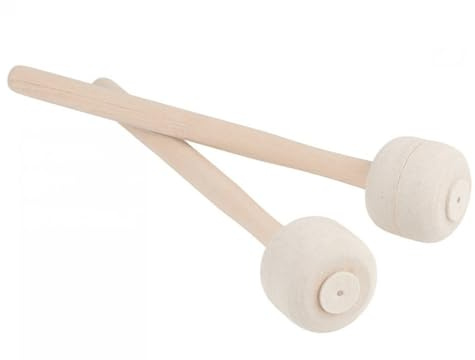 COSMEVIVI 2 Baquetas De Fieltro De Madera Para De Marcha Y Bombo 12.60 Pulgadas Mango Antideslizante Baquetas De Percusión Para Practicar Y Banda