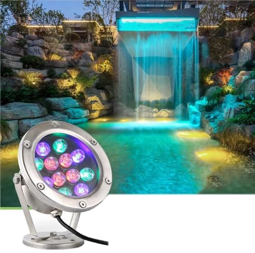 Luci Dello Stagno - Faretti Per Piscina, Fontana LED Sommergibile Da 12 V, Lampada Subacquea Per Piscina E Laghetto, Impermeabile IP68, Luce Per Illuminazione Di Giardini, Prati E Giardini Rocciosi(Wa