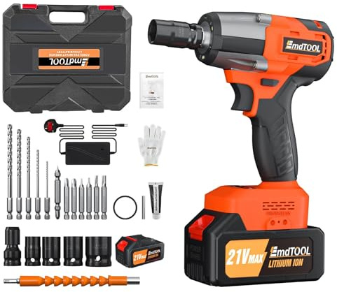 Lucn 2000NM Cordless Impact Wrench Drill Driver Car Repair Wheel Nut Gun Set+Battery