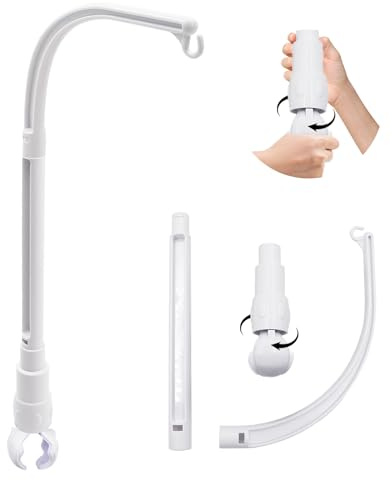 Hyacinthy Soporte Móvil para Bebé- 58cm Ajustable Desmontable Movil Cuna Bebe, Soporte Decorativo para Juguetes de Bricolaje, Móvil Bebé Soporte Regalo para 0+ Meses, Recién Nacidos, Blanco