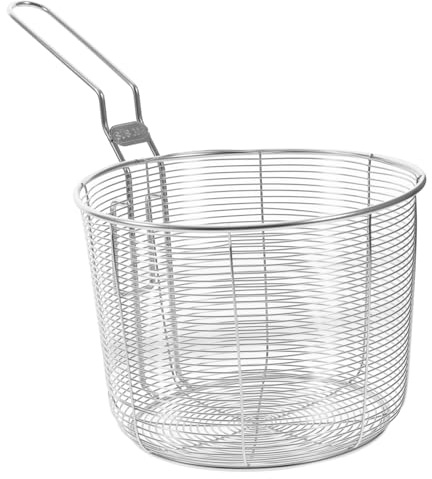 Alipis Cesta de Acero Inoxidable para Pasta y Fritura Colador Resistente con Gancho para Colgar Diseño Ergonómico y Capacidad Grande Apto para Cocina y Lavavajillas
