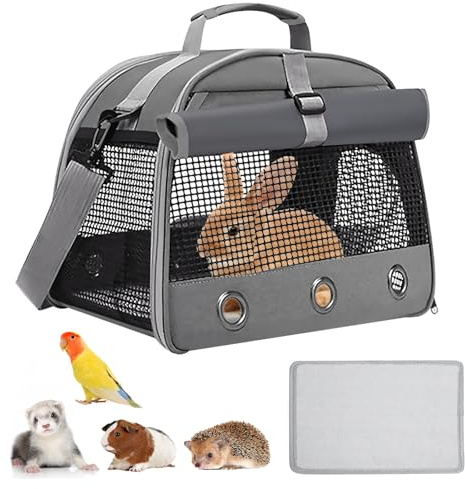Trasportino Per Porcellini D'India,Borsa Da Viaggio Per Piccoli Animali,Trasportino Morbido Per Cani,Borsa Per Animali Con Manico Per Conigli,Ricci,Porcellini D'India,Piccoli Animali Domestici, Grigio