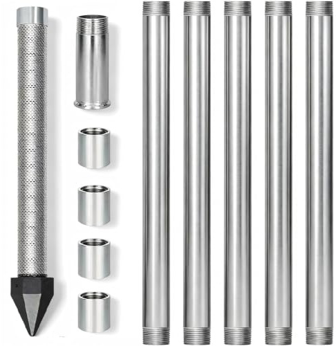HEIHEIZI Kit Perforazione Pozzo 1-1/4, Punta Filtrante Inox da 36