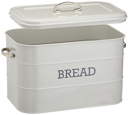 KitchenCraft Living Nostalgia Panera Metálica Vintage 34 x 21.5 x 25 cm Gris
