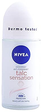 NIVEA Talc Sensation Roll-on (1 x 50 ml), desodorante antitranspirante para una piel suave en las axilas, desodorante roll on con protección 48 horas