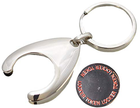 RK Gifts Reusable Shopping Trolley £1 or 1 Euro Coin Token Holder Keyring (With £1 token)