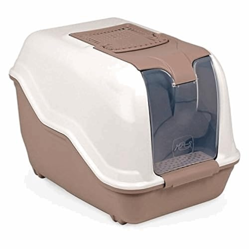 ARQUIVET Caseta Gato Netta - 54 x 39 x 40 cm - Casa higienica Cerrada - Arenero Cubierto de plastico para Gatos - Casita para felinos de Posible Uso Exterior