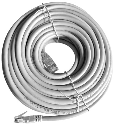 AKORD Gigabit Cat6 Network Ethernet RJ45 UTP Network Cable Lead 3m to 10m/15m/20m/25m/30m metre (15 Metre, Grey)