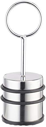 2 x Türstopper mit Griff, massiver Türdämpfer Boden, Gummischutz, Fenster & Türen, Edelstahl, 20,5 cm hoch, silber