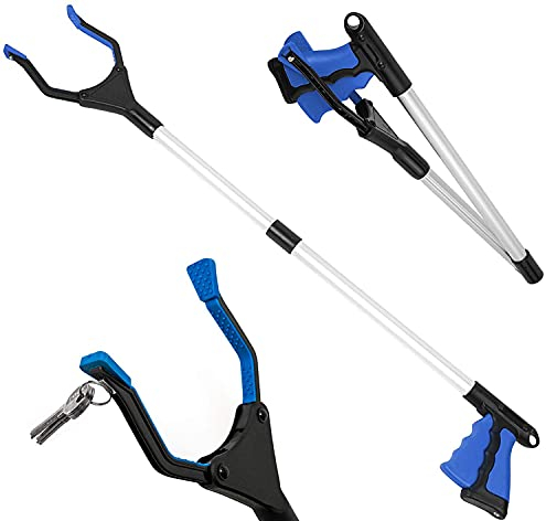 Five Star Litter Pickers Reacher Grabber Stick 32 Inch Litter Picker for Adult with Magnetic Jaw Grabbers for Disabled Foldable Helping Hand Grabber Rotatable Pick up Stick Grabber