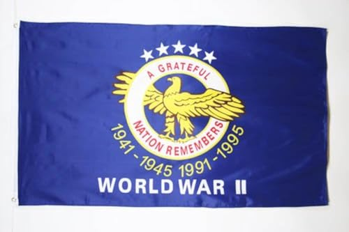 AZ FLAG Drapeau USA 2ème guerre mondiale 90x60 cm Polyester 100D 2 Œillets | Usage intérieur et extérieur Drapeau décoratif de l'armée américaine coutures doubles et bords renforcés