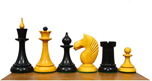 Schach aus den 1950er-Jahren, sowjetisch lattisch, nachgebildetes Schachspiel in geschwärztem Buchsbaum und antikem Buchsbaum, beschwertes russisches UdSSR-Schachfiguren, 10,4 cm King