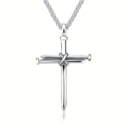 Titan Stahl Schwarz Gold Kreuz Nägel Männer Halsketten Anhänger Punk für Freund Hip Hop Rock Party Schmuck Kreativität Geschenk