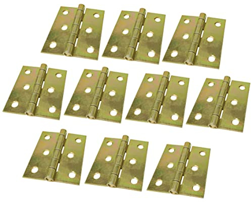 AERZETIX - C58718 - Set di 10 cerniere universali 50x42x1mm con 6 fori rotondi - per porte, armadi, mobili, portagioie, scatola di stoccaggio - in acciaio zincato