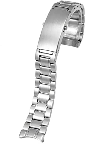 AEMALL 20 mm 316L Silber Edelstahl Uhrenarmband für Omega New Seamaster 300 Speedmaster Planet Ocean Watch Band Herren Armband (Farbe: 5 Pflanzen Silber, Größe: 20 mm)