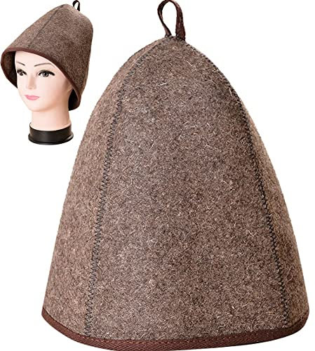 Lipfer Sauna Hat Capacita De Sauna Sombrero De Ducha De Lana Capilla De Sombrero De Sauna para Cabaña Rusa Banya Sauna para Hombres Baño De Mujeres