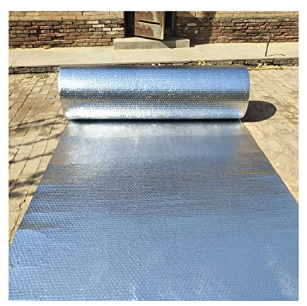 ZXCVBAS Verdicken Doppelte Alu-Luftpolsterfolie,Dämmfolie Thermofolie, Reflektierende Schaumisolierungschild, Dach, Dachboden Räume Wärmeisolierung, 4mm（thk）,1 * 2M(2m²)