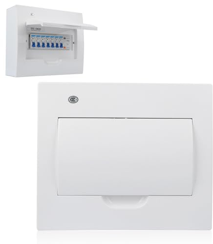 Shipenophy 6 way consumer unit with rcd consumer unit 8 way Circuit Breaker Small 6Way Leakage 63A 30mA RCd4MCB(3 x 6a2 x16a1 x 32A 29x25x12
