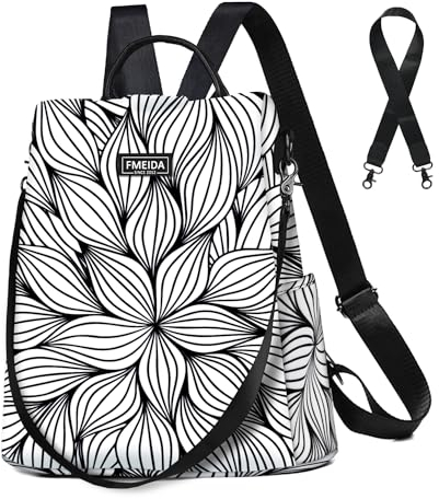 Fmeida Damen Rucksack Modern Anti Diebstahl Tasche 2 in 1 Nylon Daypack Schultasche Cityrucksack Tagesrucksack Rucksackhandtaschen Daypack für Frauen Mädchen