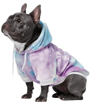 Spark Paws Dog Hoodie – Premium Dog Sweater for Small, Medium, and Large Dogs | Warm Outfits for French Bulldogs, Pitbull, Puppy, Winter Jacket Alternative - 90s Retro Sky Dye - XL