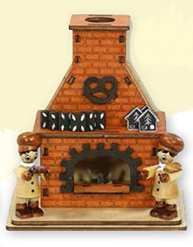 Generisch Räucherhaus mit 2 Bäckerfiguren ca. 13 x 12 x 9 cm