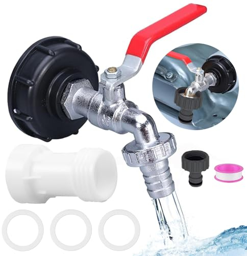 Adaptador de Depósito IBC, 3/4 Adaptador de tanque IBC, Grifo de Depósito IBC y IBC Adaptador S60 x 6 Extensión espaciador, para Exterior Jardin Deposito Agua Lluvia Adaptador
