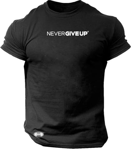 Never Give Up T Shirt Gym Monster Clothing Bodybuilding Training Workout Exercise Boxing MMA Top