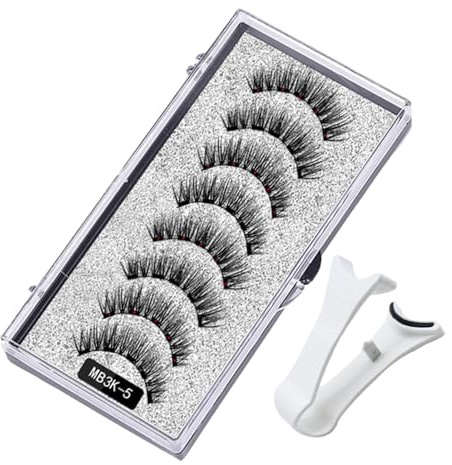 Naturliga magnetiska ögonfransar, magnetiska ögonfransar | 8st No Glue Magnetic Eyelashes Kit - Wispy Lashes, lösögonfransar med applikator för fransförlängning hemma