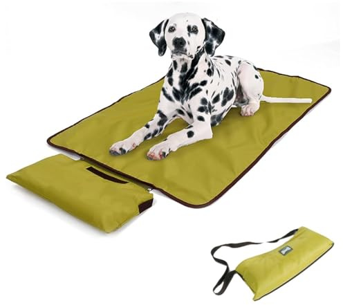 Zjyufy Tragbare Hundedecke, wasserdicht, für drinnen und draußen, Fleece-Reisedecke, faltbar, für kleine und mittelgroße und große Hunde