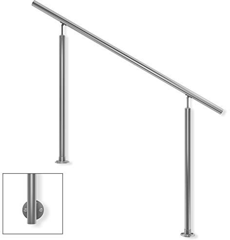 pasamanos Escalera Barandilla de Escalera Adecuada para 2–3 escalones Pasamanos de transición para escalones Exteriores Pasamanos de Escalera montado en el Piso Pasamanos de Acero INOX