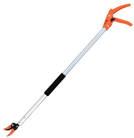Long Handle Reach Pruner, The Has A Side and an Elastic Clip The Other Side Fruit Tree Pruners - Cut and Hold