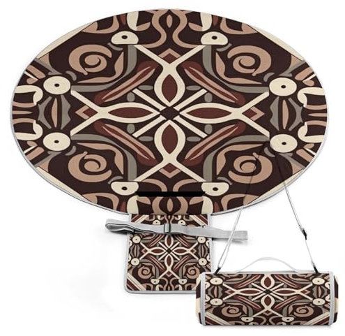 Picknickdecke, Outdoor-Campingdecke, faltbar, beige, geometrische Formen, Stranddecke für 4–6 Erwachsene, Picknickmatte, extra groß, Parkdecke, schnell trocknend, Strandmatte für Camping, Rasen
